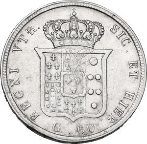 reverse: Napoli.  Ferdinando II di Borbone (1830-1859). 60 grana o mezza piastra 1858