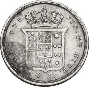 reverse: Napoli.  Ferdinando II di Borbone (1830-1859). 20 grana 1842