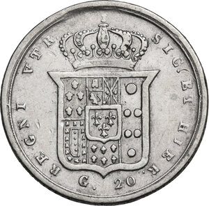 reverse: Napoli.  Ferdinando II di Borbone (1830-1859). 20 grana 1848
