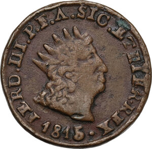 obverse: Palermo.  Ferdinando III di Borbone (1759-1816). Grano 1815, sigle V B