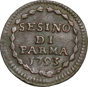 reverse: Parma.  Ferdinando I di Borbone (1765-1802).. Sesino 1793