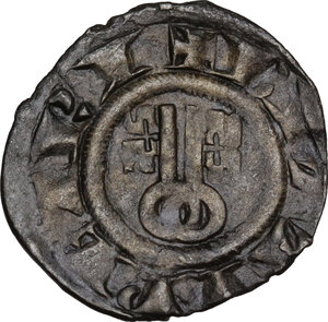 reverse: Roma.  Sede Vacante (1268-1271), Camerlengo Pietro di Montebruno. Denaro paparino