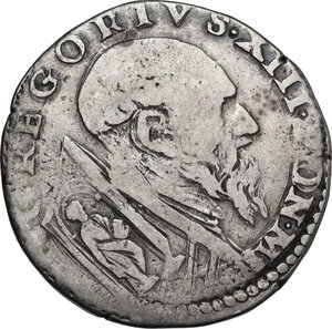 obverse: Roma.  Gregorio XIII (1572-1585), Ugo Boncompagni. Testone