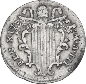 obverse: Roma.  Benedetto XIV (1740-1758), Prospero Lambertini.. Grosso A. III, 1743
