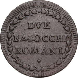 reverse: Roma.  Pio VI (1775-1799), Giovanni Angelo Braschi. Due baiocchi romani A. XVIII