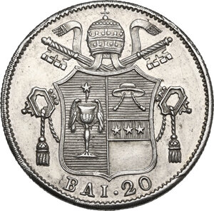reverse: Roma.  Gregorio XVI (1831-1846), Bartolomeo Alberto Cappellari. . 20 BaiocchiA. IV, 1834
