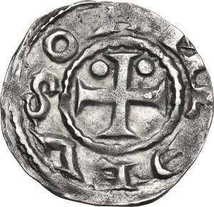 obverse: Amedeo III (1103-1148). Denaro secusino I tipo, Susa