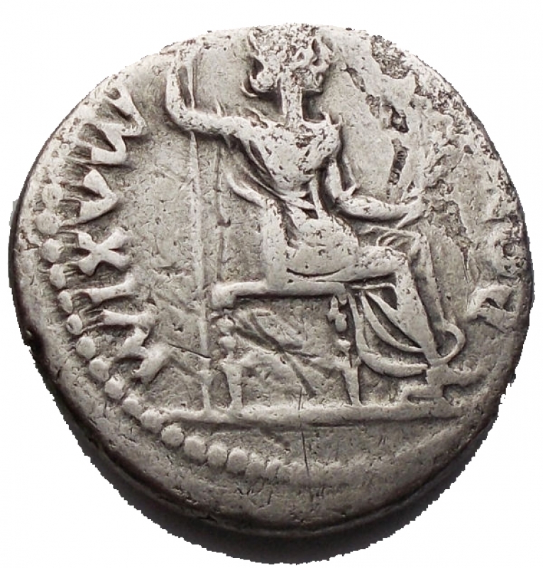reverse: Impero Romano - Tiberio. 14 a.C.- 37 d.C.Denario AR.D/ Testa laureata a ds R/ Livia nei panni della Pace seduta. Coh. 16 RIC2 30 Ag g 3,66


