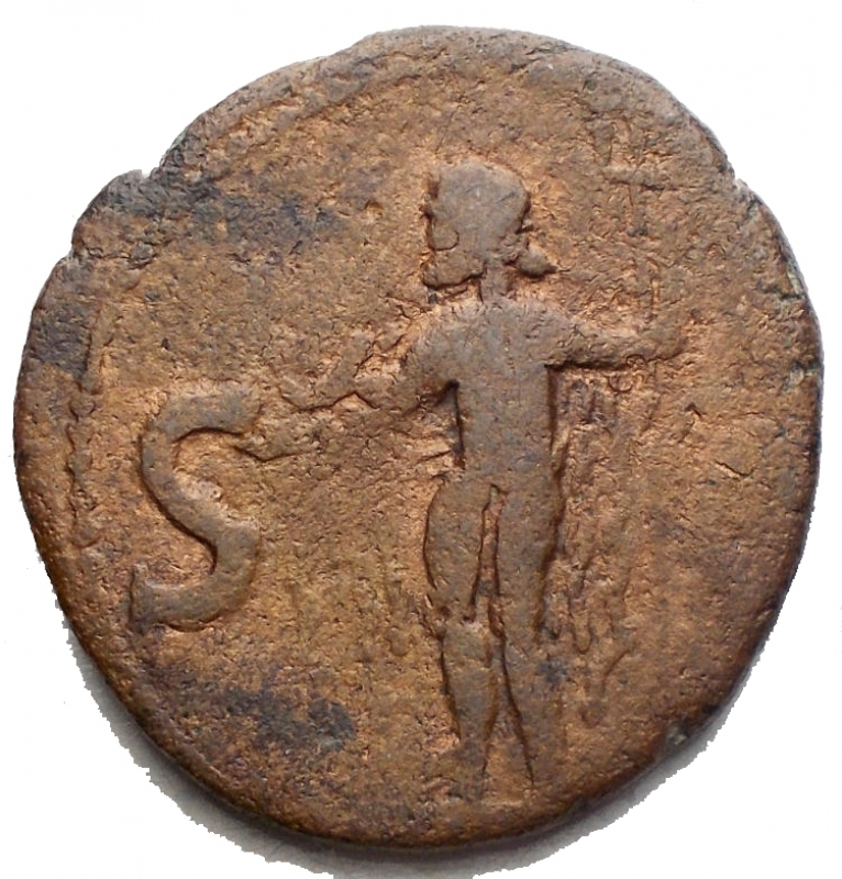 reverse: Monete Barbariche - Agrippa asse g 9,2. mm 24,9 x 26,4. Colorazione marrone rossa