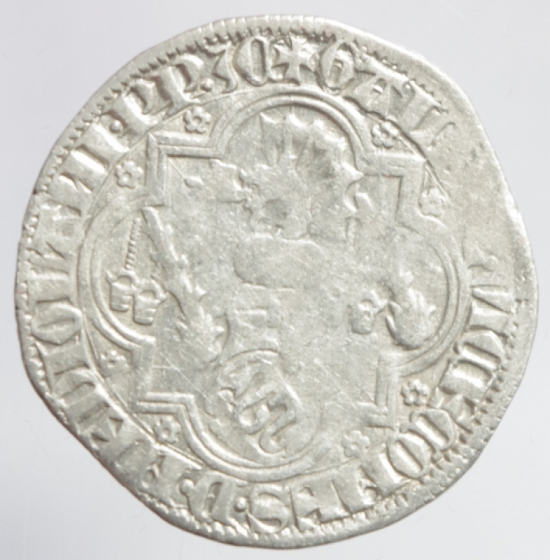 reverse: Zecche Italiane. Pavia. Galeazzo II Visconti. 1359-1378. Grosso da un soldo e mezzo.Peso 2,50 gr. Ag. Cast.1. BB. R.