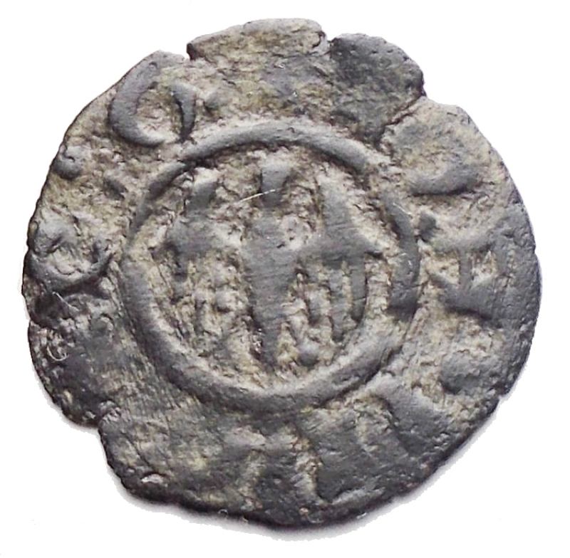 obverse: Zecche Italiane -Messina.Martino il Giovane (1402-1409).Denaro.MIR 222.MI.gr 0,46. qBB