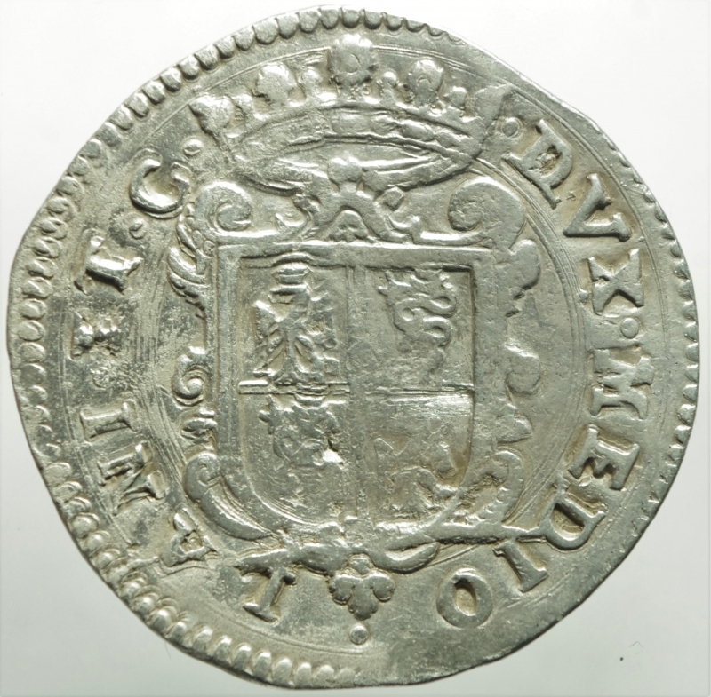 reverse: Zecche Italiane.Milano. Filippo II re di Spagna (1556-1598). Scudo 1594 AG gr. 31,87. Crippa 15/C. MIR 308/25. Olivares 47 (12 tipo). Molto raro. BB