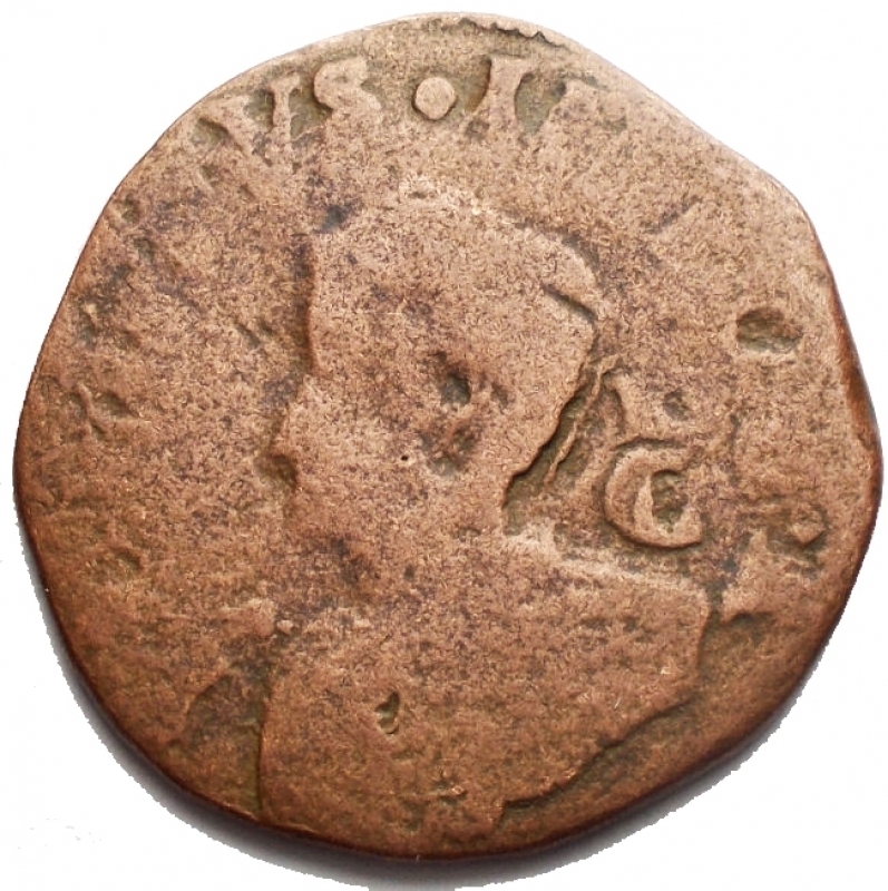 obverse: Zecche Italiane - Napoli. Filippo IV. 9 Cavalli 1629. Ae. MB+. R.