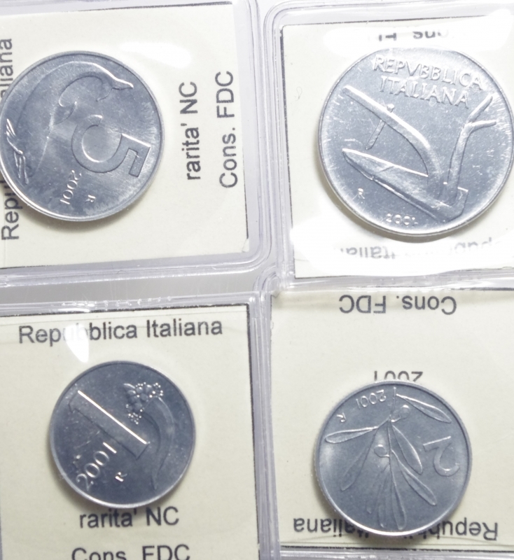 obverse: Repubblica Italiana.Lotto di 4 monete 2001.FDC.ga