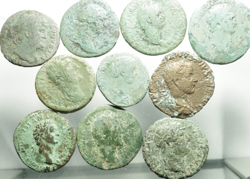 obverse: Lotti.Impero Romano.Lotto di 10 asse imperiali da Domiziano a Gordiano III, mediamente MB+