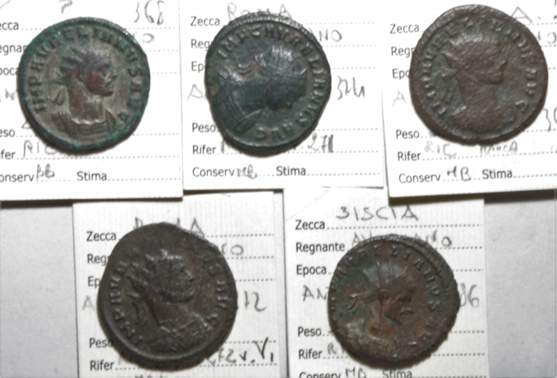 obverse: Lotti.Impero Romano.Lotto di 5 antoniniani di Aureliano classificati,mediamente BB
