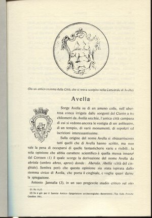 obverse: CAGIATI  M. – AVELLA. Bologna, s.d.  pp. 4. Ill. nell testo. ril. cart muto, buono stato.
