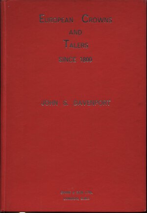 obverse: DAVENPORT  J. S. – European Crowns and talers since 1800.  London, 1964.  Pp. 423, ill. 964 nel testo b\n. ril. Ed. Buono stato.
