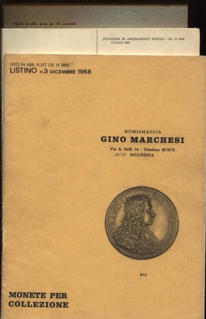obverse: Lotto di 3 listini prezzo fisso Nascia – Marchesi 1965-68-69. Con tavole. Buono stato no resi.
