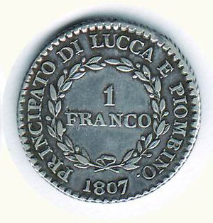reverse: LUCCA E PIOMBINO - Felice ed Elisa - 1 Franco 1807.