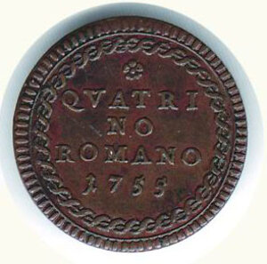 reverse: ROMA - Benedetto XIV (1740-1758) - Quattrino.