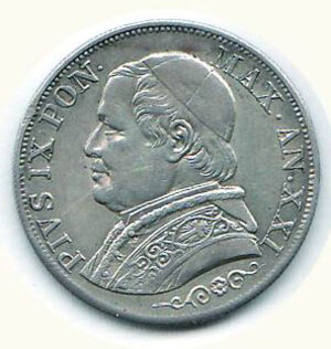 obverse: ROMA - Pio IX (1846-1878) - Lira 1867.