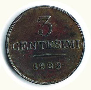 reverse: VENEZIA - Lombardo Veneto - Francesco I - 3 Cent. 1822