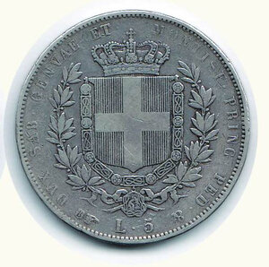 reverse: VITTORIO EMANUELE III - 5 Lire 1851 To.