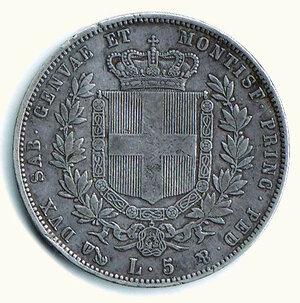 reverse: VITTORIO EMANUELE II - 5 Lire 1851 Ge - Bella patina.