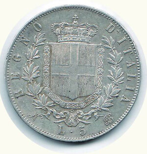 reverse: VITTORIO EMANUELE II - 5 Lire 1865 Napoli.