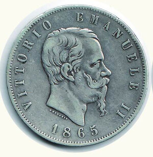 obverse: VITTORIO EMANUELE II 5 Lire 1865 To.