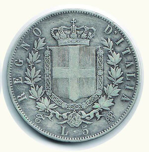 reverse: VITTORIO EMANUELE II 5 Lire 1865 To.