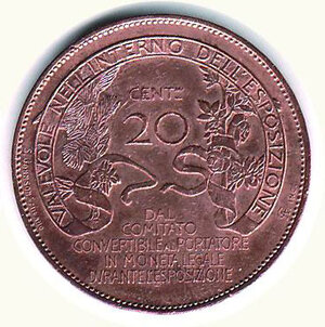 reverse: VITTORIO EMANUELE III - 20 Cent. 1906 (Fiera)