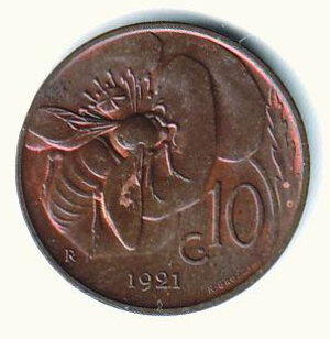 reverse: SAVOIA - Vittorio Emanuele III - 10 Cent. 1921.