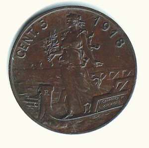 reverse: SAVOIA - Vittorio Emanuele III - 5 Cent. 1918.