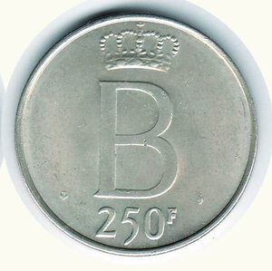 reverse: BELGIO – Baldovino - 250 Fr. 1976 per 25 anni di Regno.