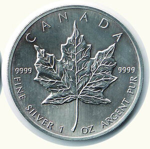 reverse: CANADA - 5 Dollari 1988  Foglia d’acero .