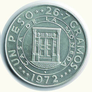 reverse: DOMINICANA - Repubblica - Peso 1972 per il 25° del Banco Centrale.