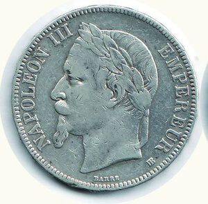 obverse: FRANCIA - Napoleone III - 5 Fr 1868.