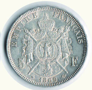 reverse: FRANCIA - Napoleone III - 5 Fr. 1869
