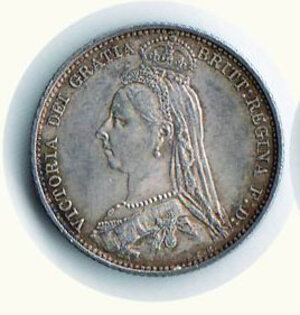 obverse: INGHILTERRA - Vittoria - 6 Pence 1887.