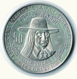 obverse: PERU - 50 Soles 1971 - Anniversario indipendenza.