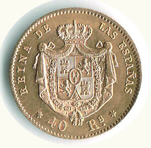 reverse: SPAGNA - Isabella II - 40 Reale 1864.