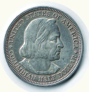 obverse: STATI UNITI -  ½ Dollaro 1893 - Colombo.