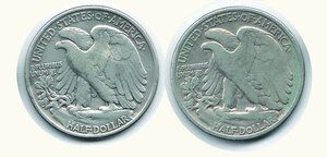 reverse: STATI UNITI - Lotto di 2 monete da 1/2 Dollaro 1942 e 1943.
