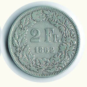 reverse: SVIZZERA - 2 Franchi 1862