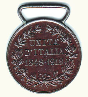 reverse: REGNO - Vittorio Emanuele  III - Unita’ d’Italia 1848-1915.