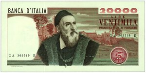 obverse: REPUBBLICA - 20.000 Lire Tiziano