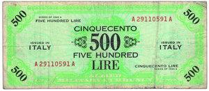obverse: AM LIRE - 500 Lire.