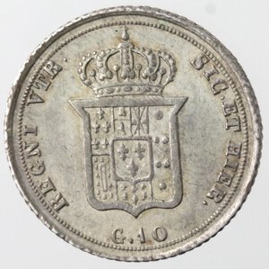 reverse: Napoli. Ferdinando II. 1830-1859. Carlino 1835. Ag.